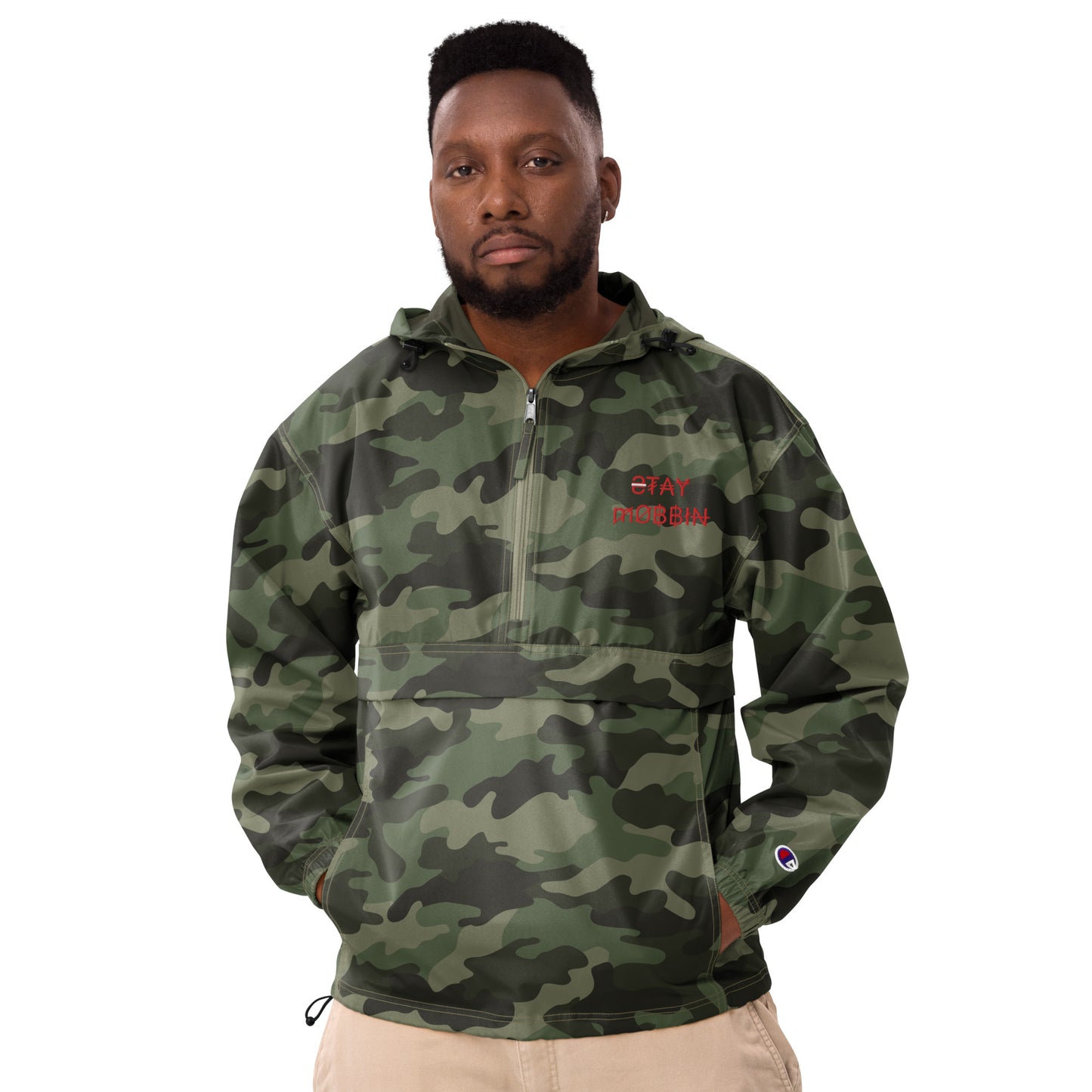 STAYMOBBIN Embroidered Champion Packable Jacket